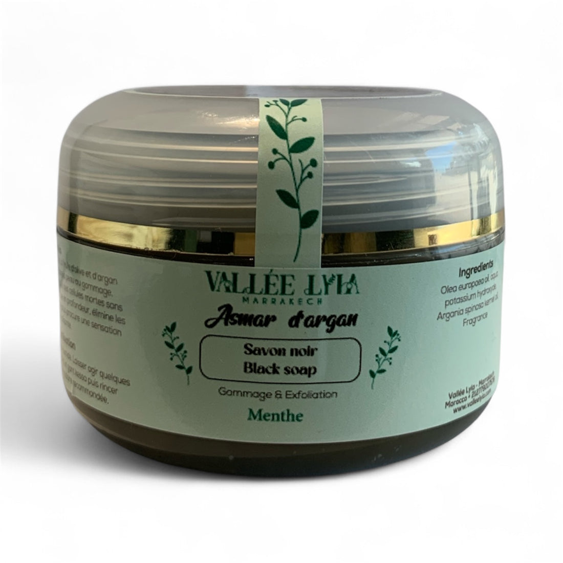 Savon noir -Menthe- à l'Argan "Asmar d'Argan"