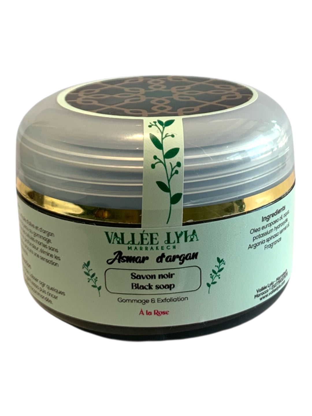 Savon noir -Rose- à l'Argan "Asmar d'Argan"